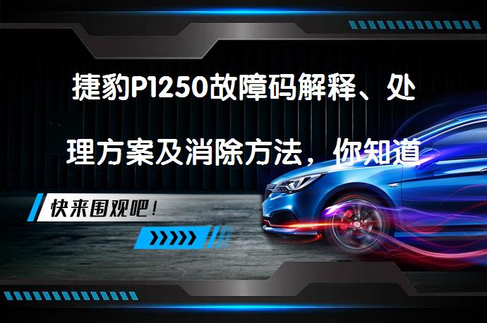 捷豹P1250故障码解释、处理方案及消除方法，你知道怎么做吗？_58汽车