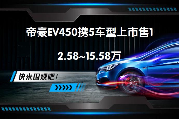 帝豪EV450携5车型上市售12.58~15.58万_58汽车