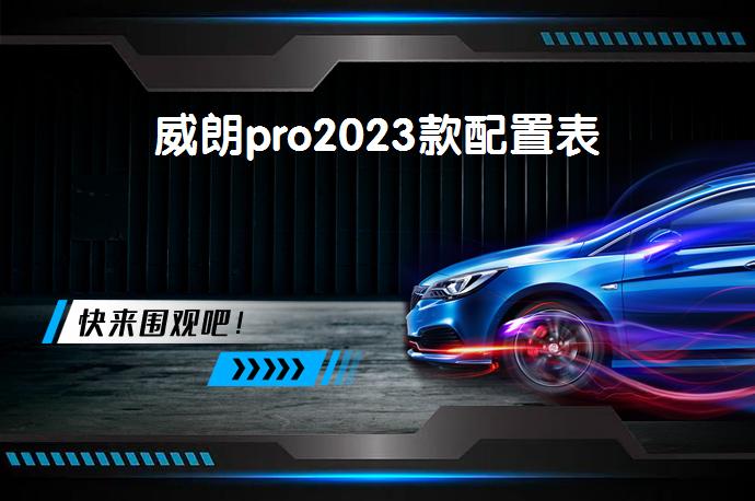 威朗pro2023款配置表-58同城